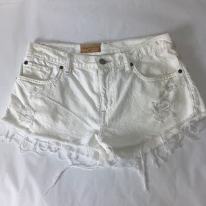 Ralph Lauren Denim White Boyfriend Cut Off Short